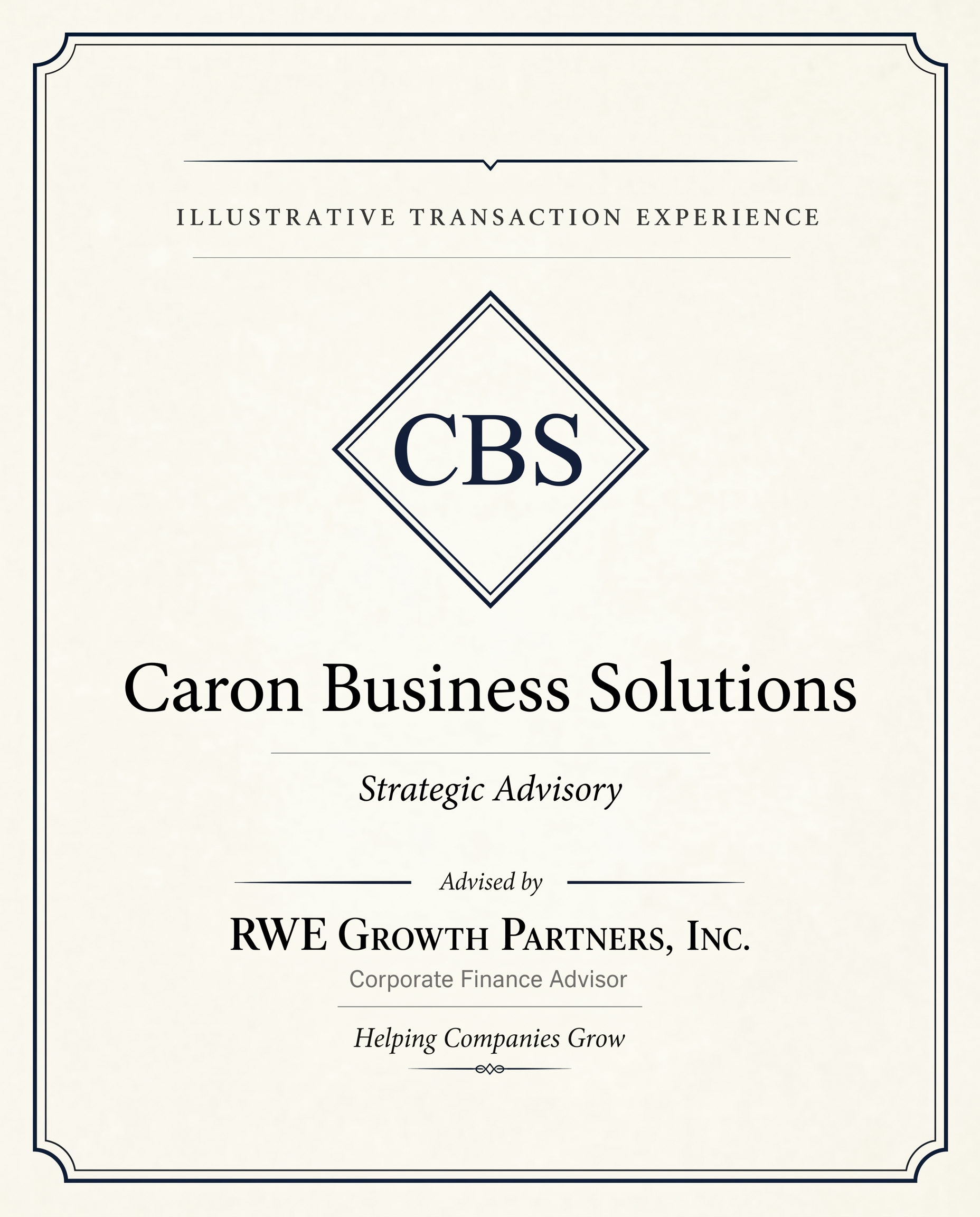 Transaction tombstone for 50 Caron Business