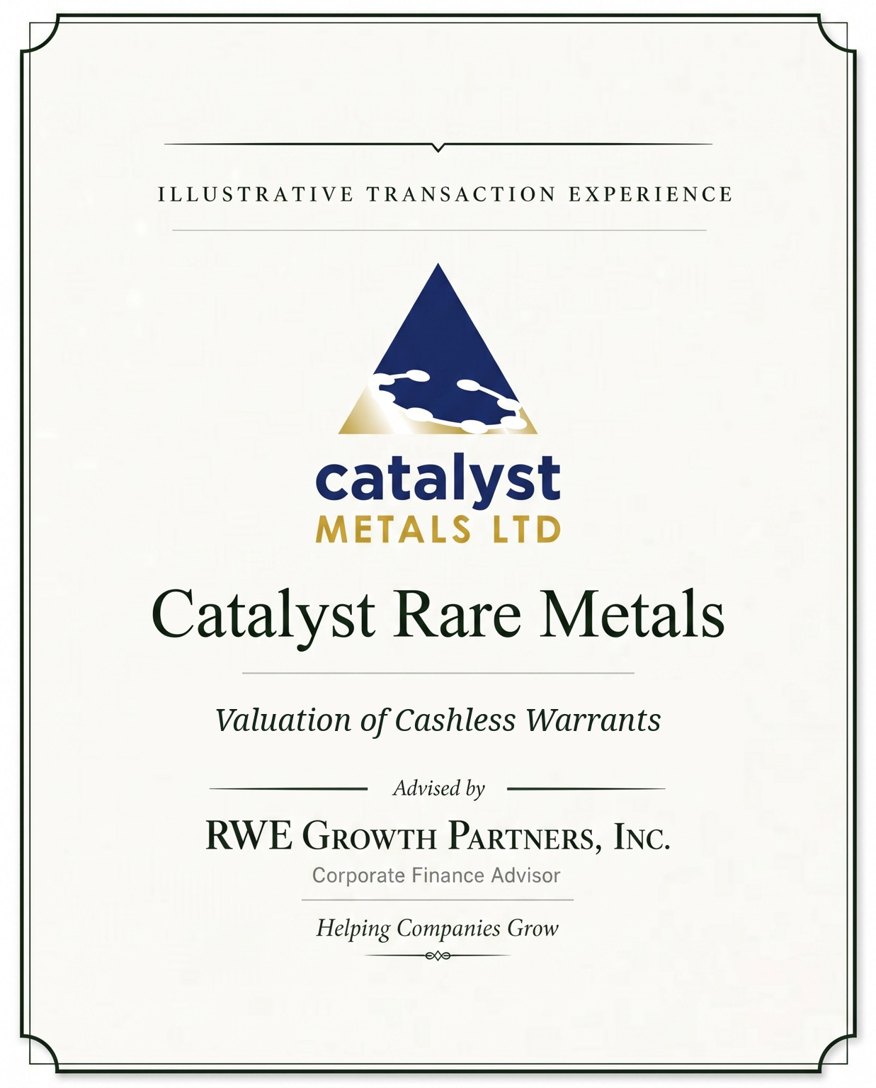 Transaction tombstone for 07 Catalyst Rare Metals