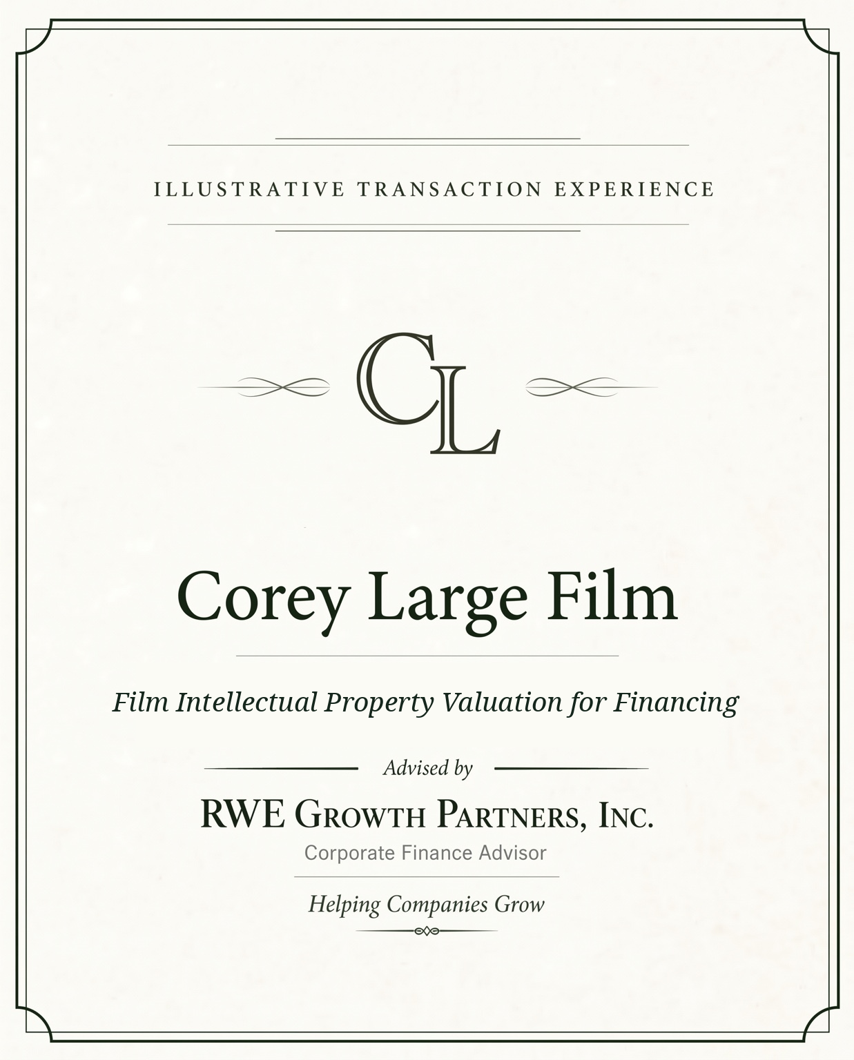 Transaction tombstone for 10 Corey Large Film