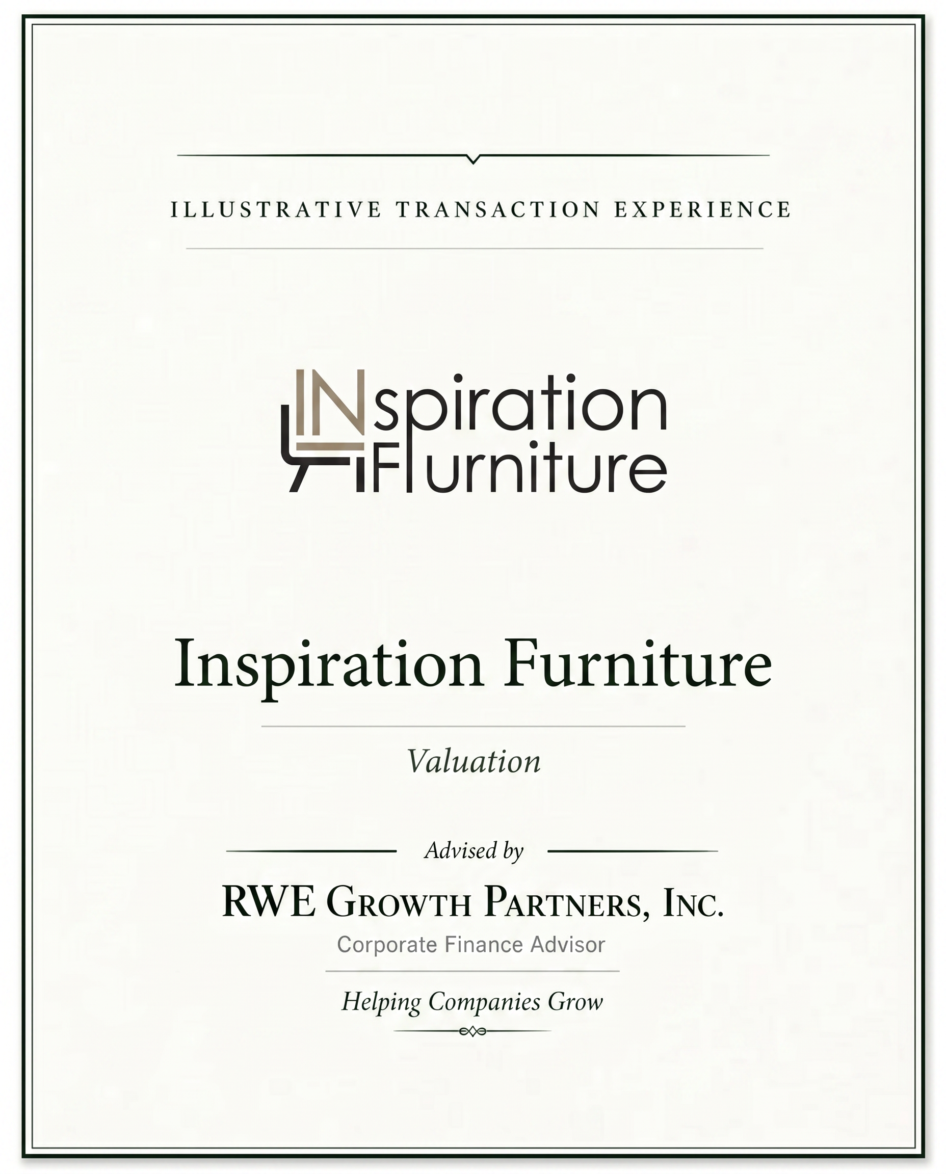 Transaction tombstone for 35 Inspiration Furniture