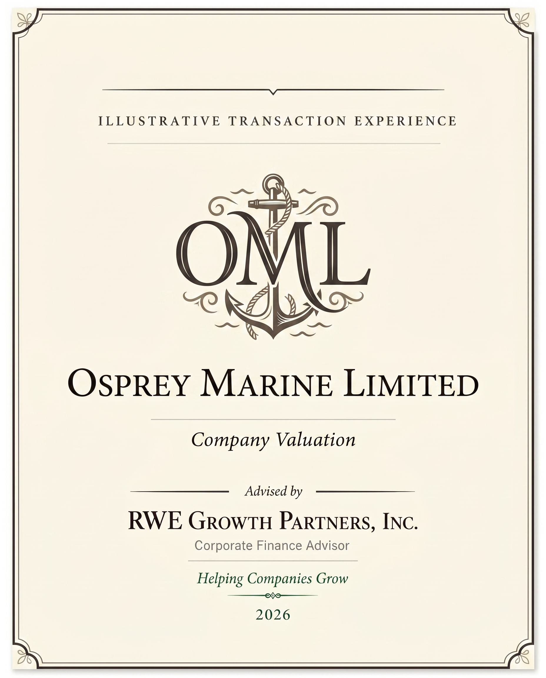 Transaction tombstone for 29 Osprey Marine