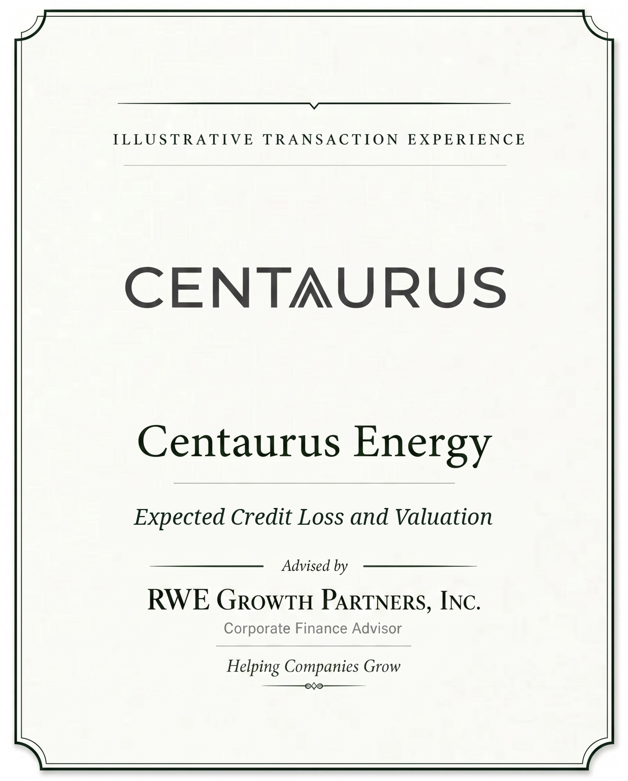 Transaction tombstone for 08 Centaurus Energy