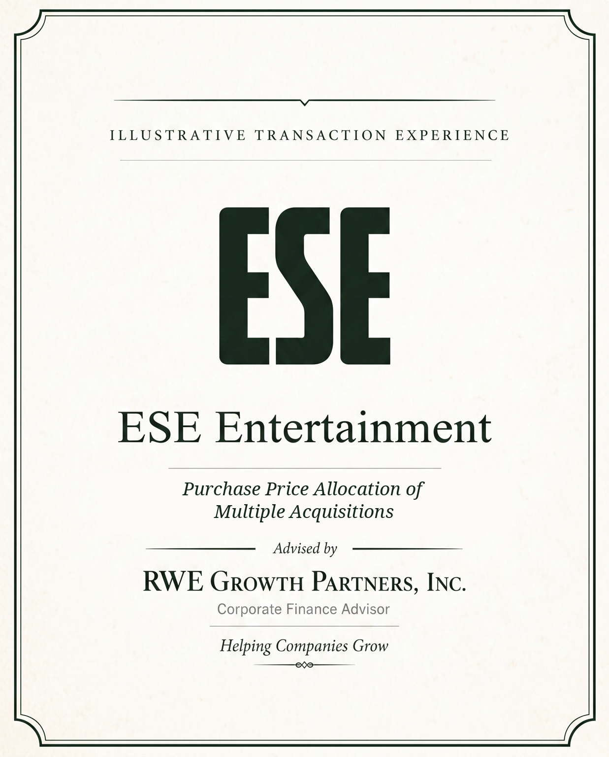 Transaction tombstone for 12 ESE Entertainment