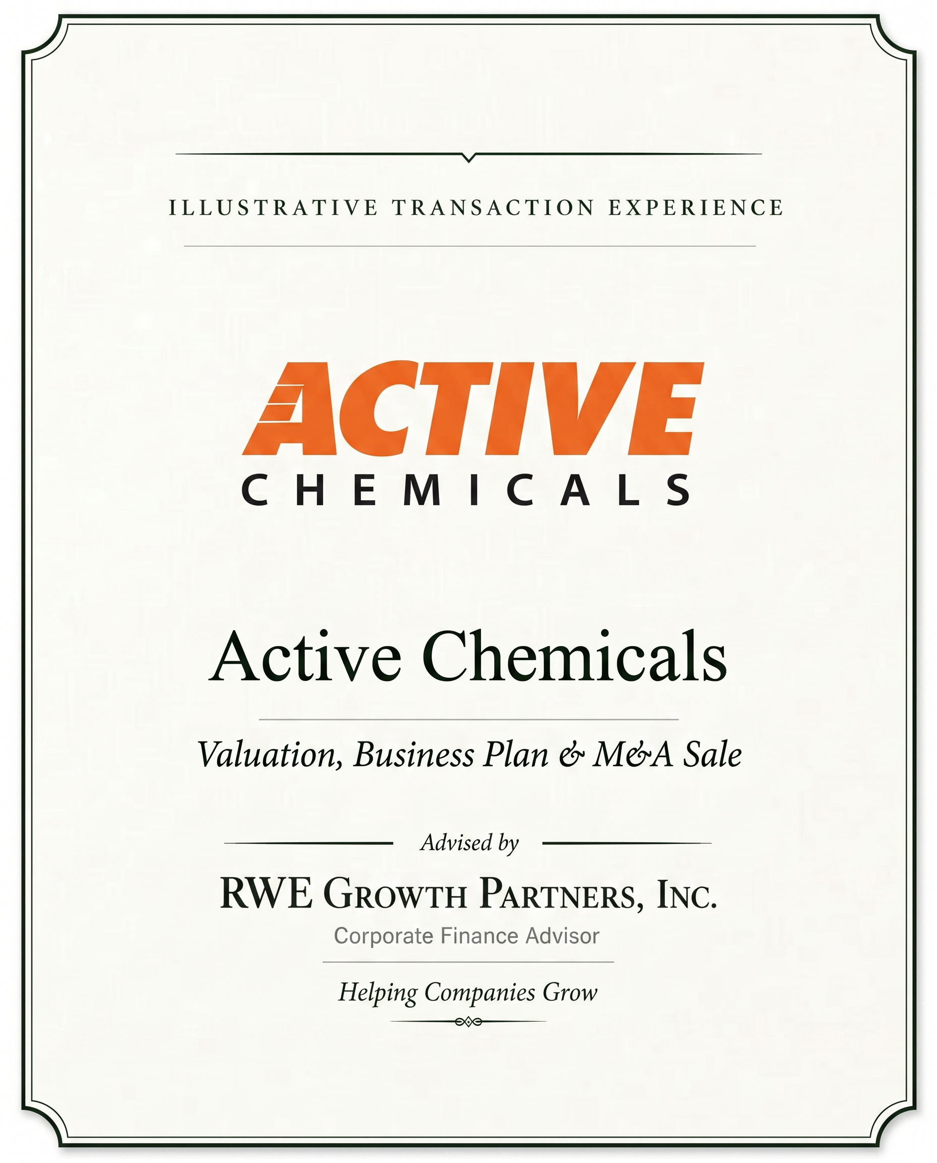Transaction tombstone for 36 Active Chemicals